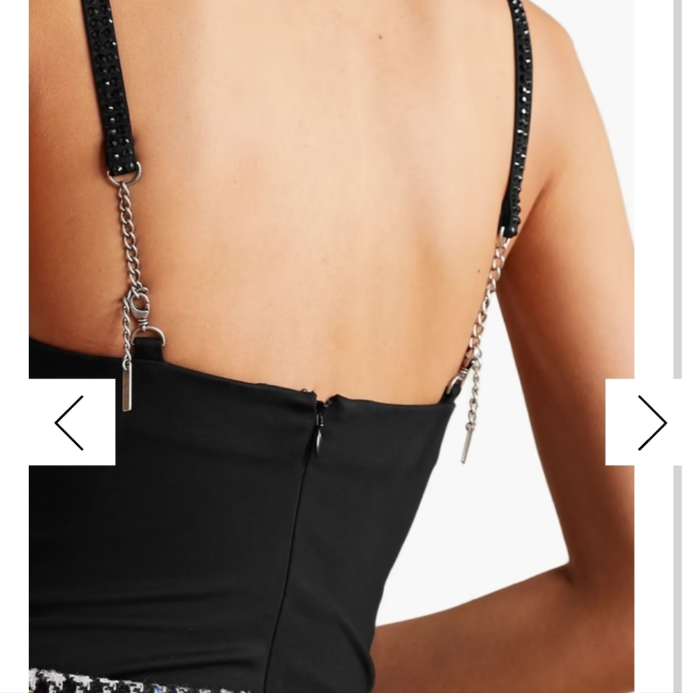 AREA Crystal Embellished Bodysuit Size S